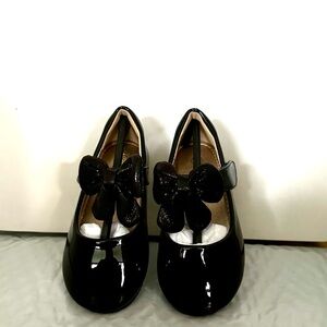 Black Patent Leather w/bow Size 6 Mary Jane Ballet Flats toddler little kids
